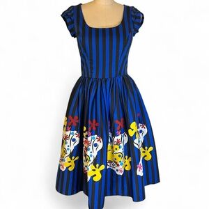 NWT Mary Blair Pinup Couture Clown stripes Circus Dress Small